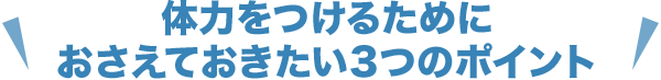 体力をつけるためにおさえておきたい3つのポイント